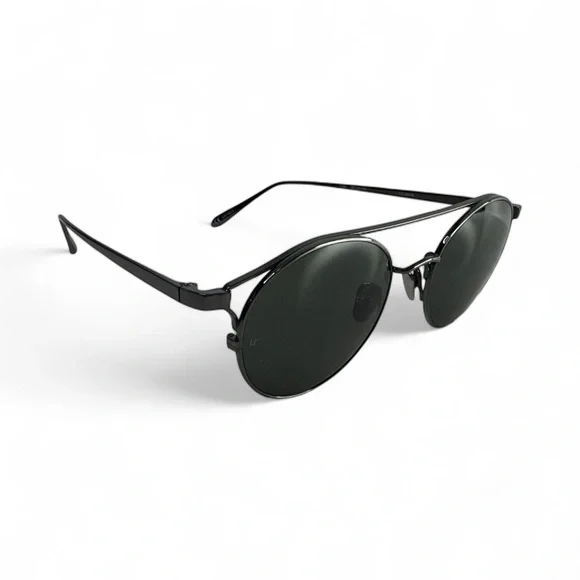 Linda Farrow LFL805C Round Black Unisex Sunglasses